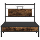 Cadre de lit sans matelas chêne fumé 100x190 cm bois ingénierie