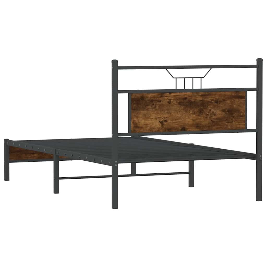 Cadre de lit sans matelas chêne fumé 100x190 cm bois ingénierie