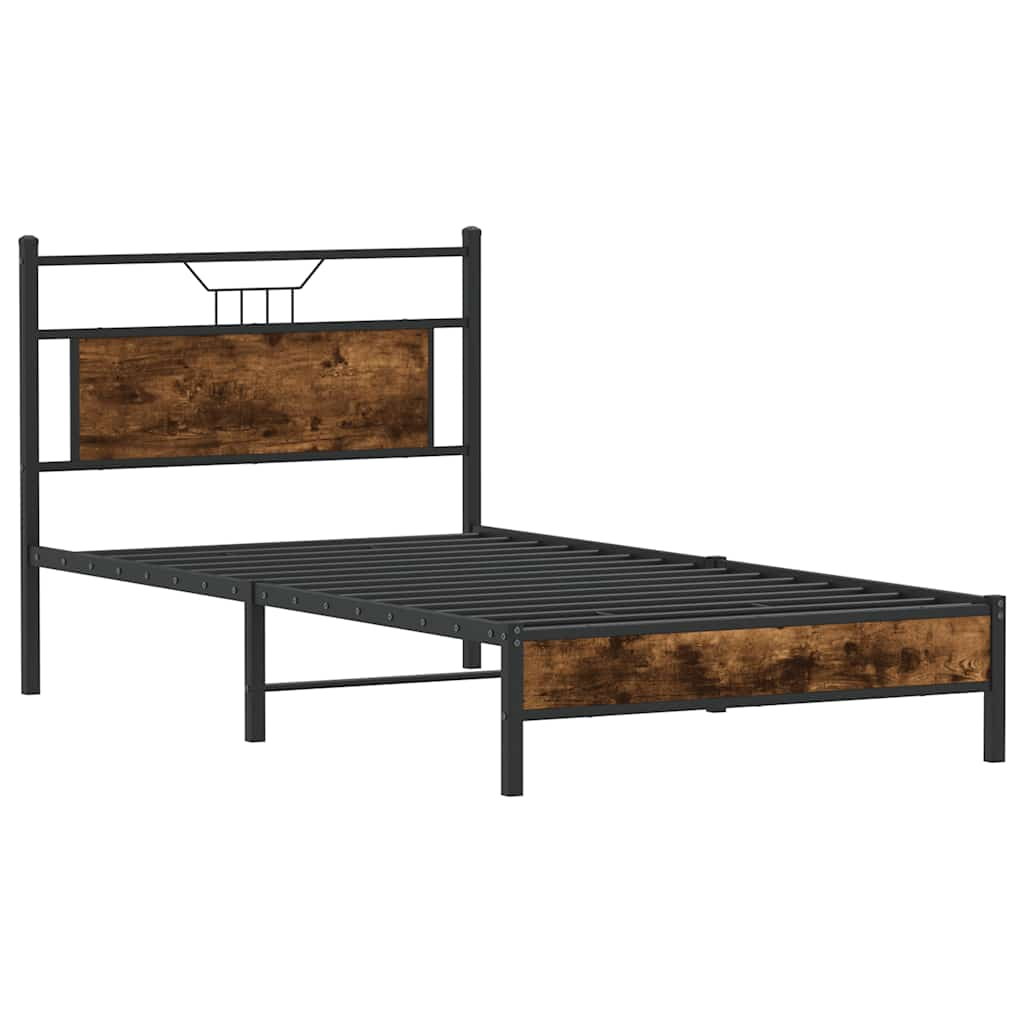 Cadre de lit sans matelas chêne fumé 100x200 cm bois ingénierie