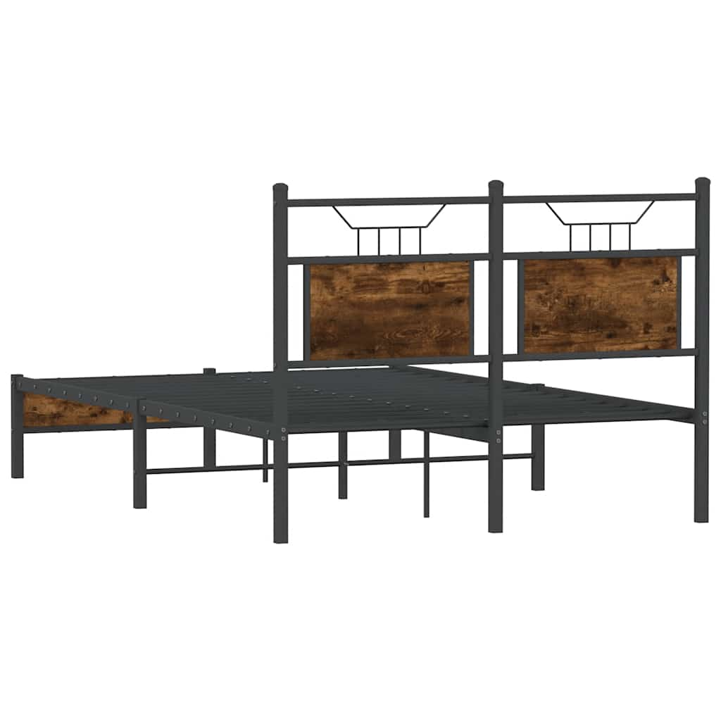 Cadre de lit sans matelas chêne fumé 120x190 cm bois ingénierie