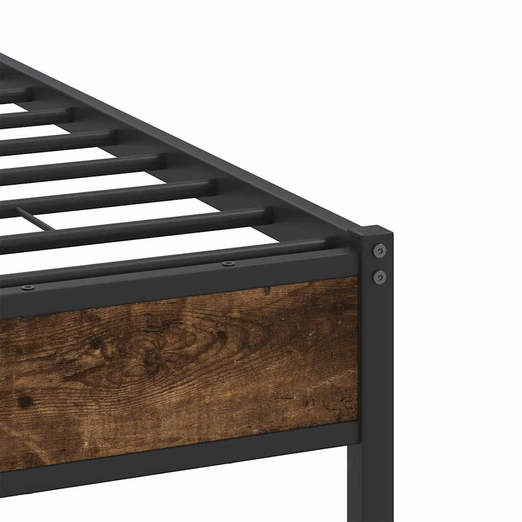 Cadre de lit sans matelas chêne fumé 120x190 cm bois ingénierie