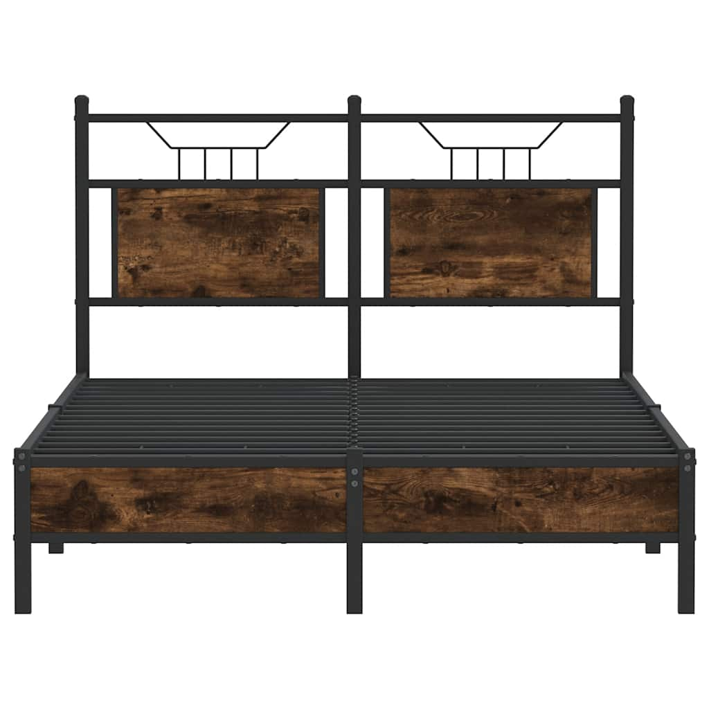 Cadre de lit sans matelas chêne fumé 120x200 cm bois ingénierie