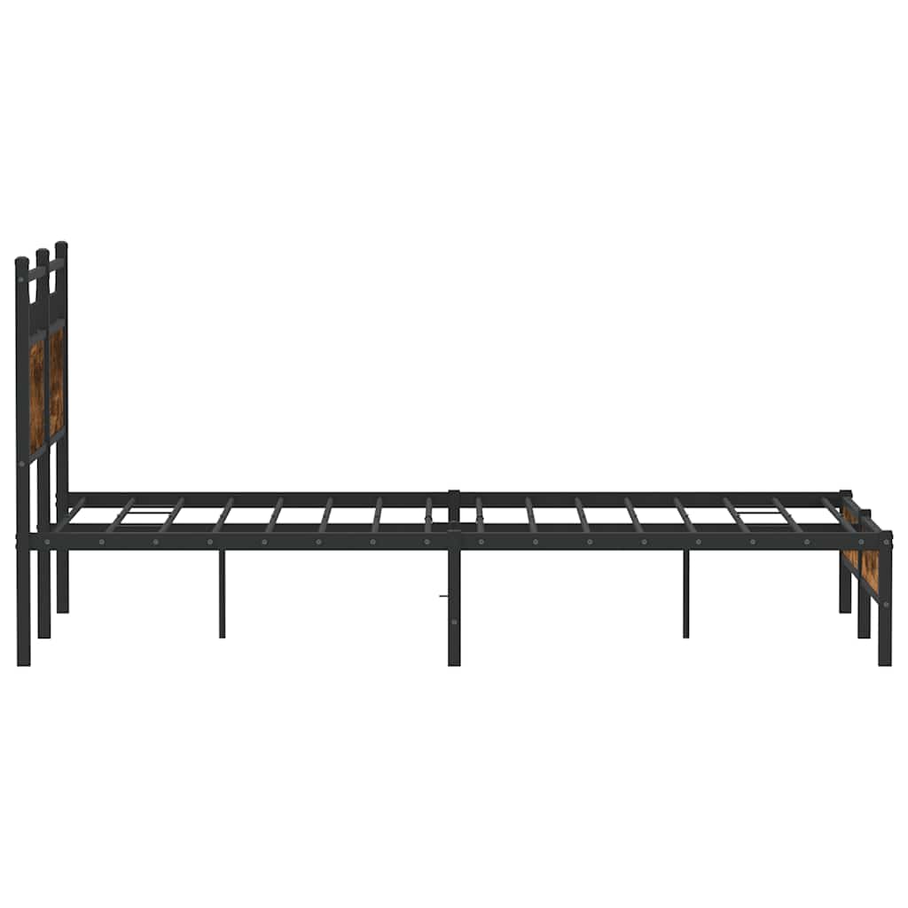 Cadre de lit sans matelas chêne fumé 120x200 cm bois ingénierie