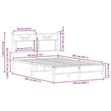 Cadre de lit sans matelas chêne fumé 120x200 cm bois ingénierie