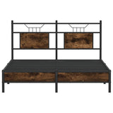 Cadre de lit sans matelas chêne fumé 137x190 cm bois ingénierie