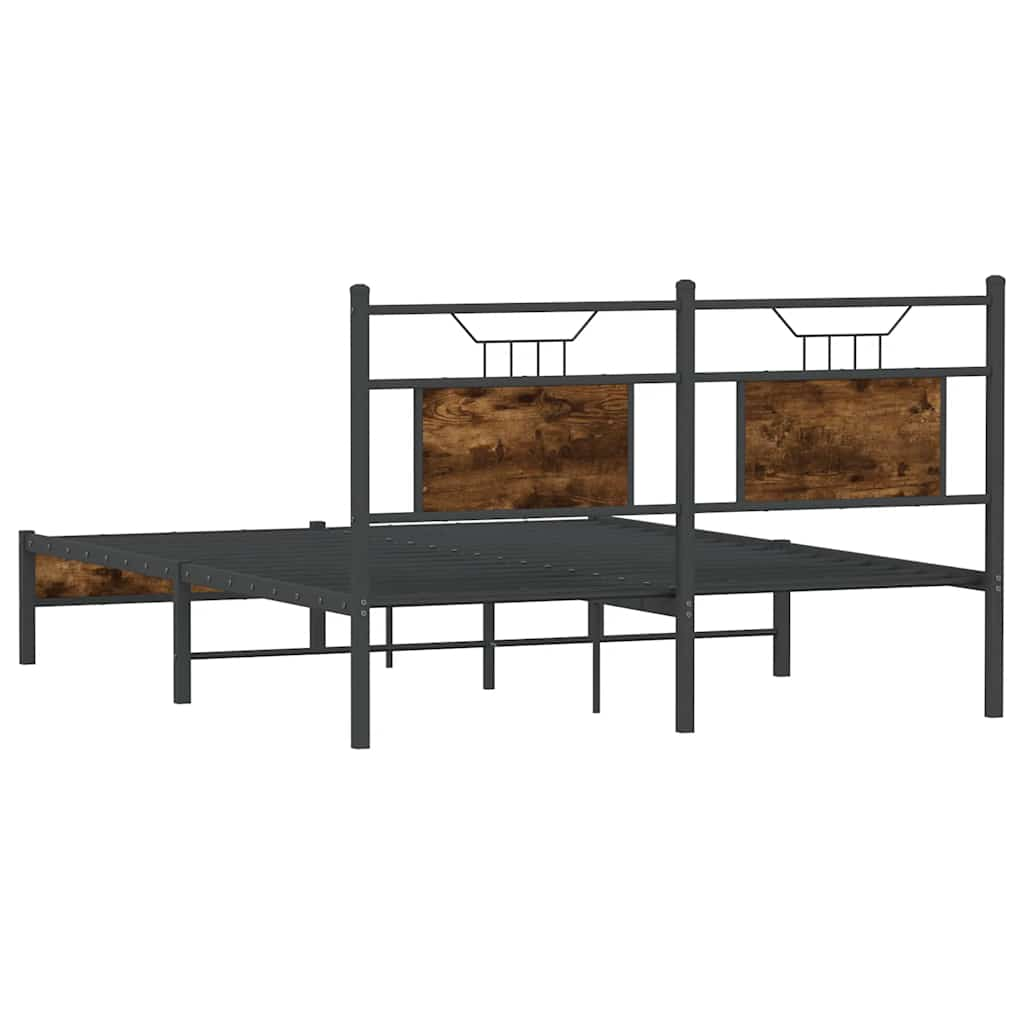 Cadre de lit sans matelas chêne fumé 137x190 cm bois ingénierie