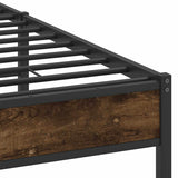 Cadre de lit sans matelas chêne fumé 140x190 cm bois ingénierie