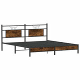 Cadre de lit sans matelas chêne fumé 160x200 cm bois ingénierie