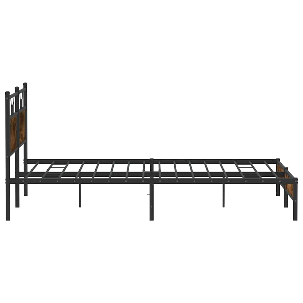 Cadre de lit sans matelas chêne fumé 160x200 cm bois ingénierie