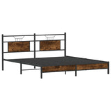 Cadre de lit sans matelas chêne fumé 183x203 cm bois ingénierie