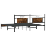 Cadre de lit sans matelas chêne fumé 183x203 cm bois ingénierie