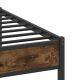 Cadre de lit sans matelas chêne fumé 183x203 cm bois ingénierie