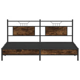 Cadre de lit sans matelas chêne fumé 183x213 cm bois ingénierie