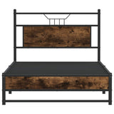 Cadre de lit sans matelas chêne fumé 100x190 cm bois ingénierie