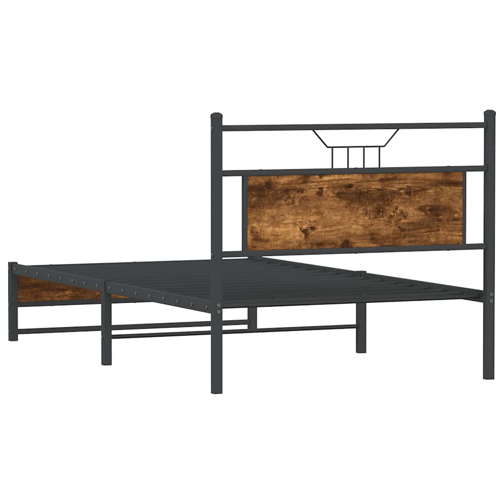 Cadre de lit sans matelas chêne fumé 100x190 cm bois ingénierie