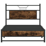 Cadre de lit sans matelas chêne fumé 107x203 cm bois ingénierie