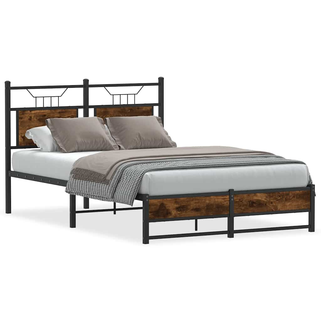 Cadre de lit sans matelas chêne fumé 120x190 cm bois ingénierie