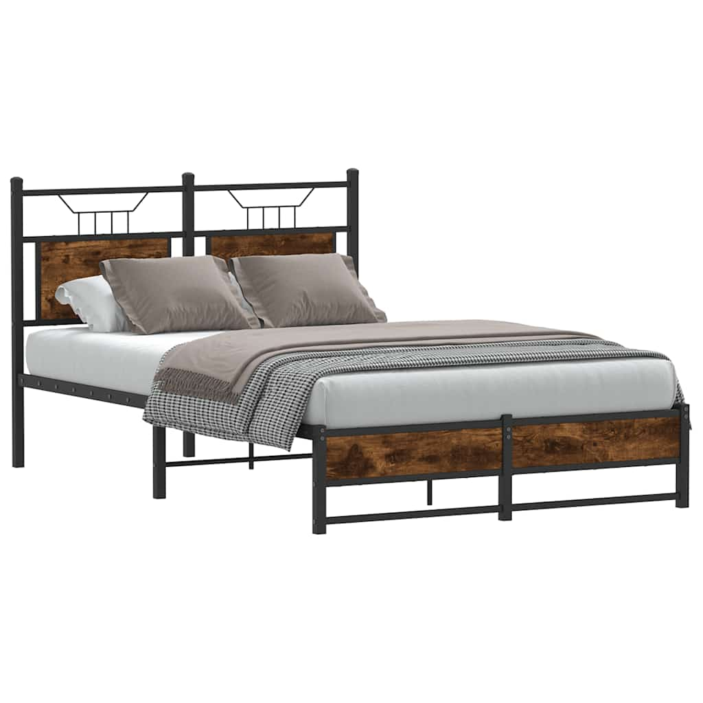 Cadre de lit sans matelas chêne fumé 120x190 cm bois ingénierie