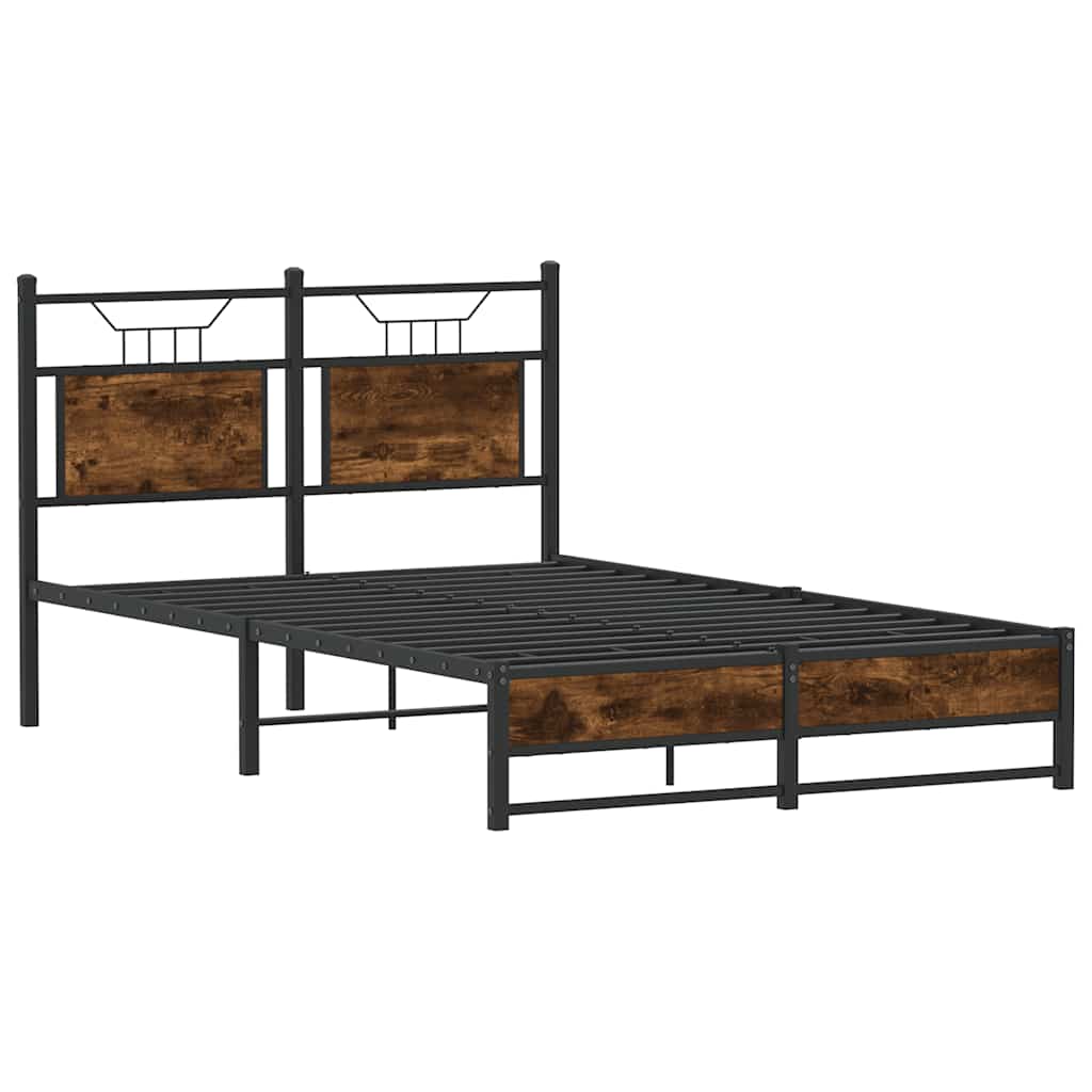 Cadre de lit sans matelas chêne fumé 120x190 cm bois ingénierie