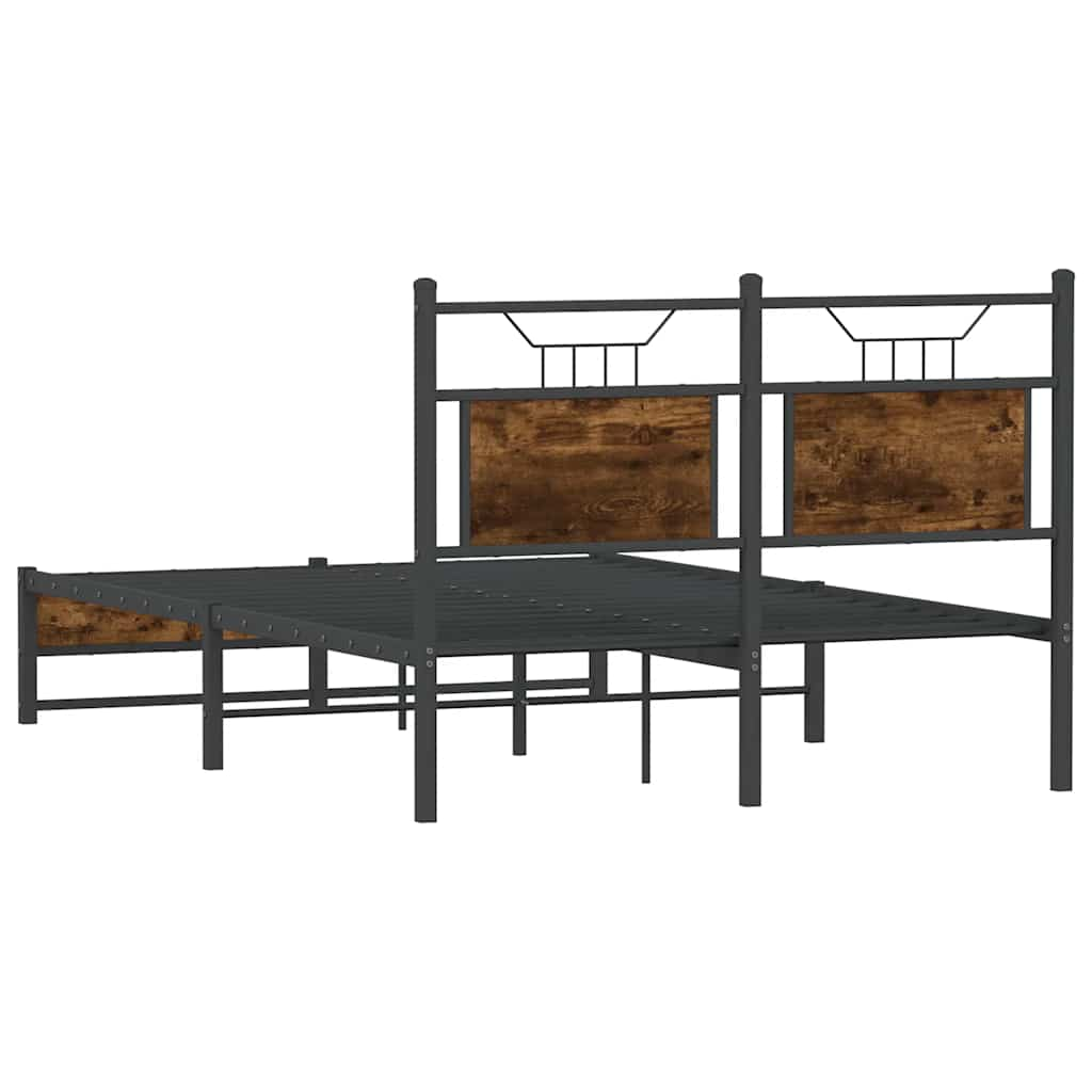 Cadre de lit sans matelas chêne fumé 120x190 cm bois ingénierie