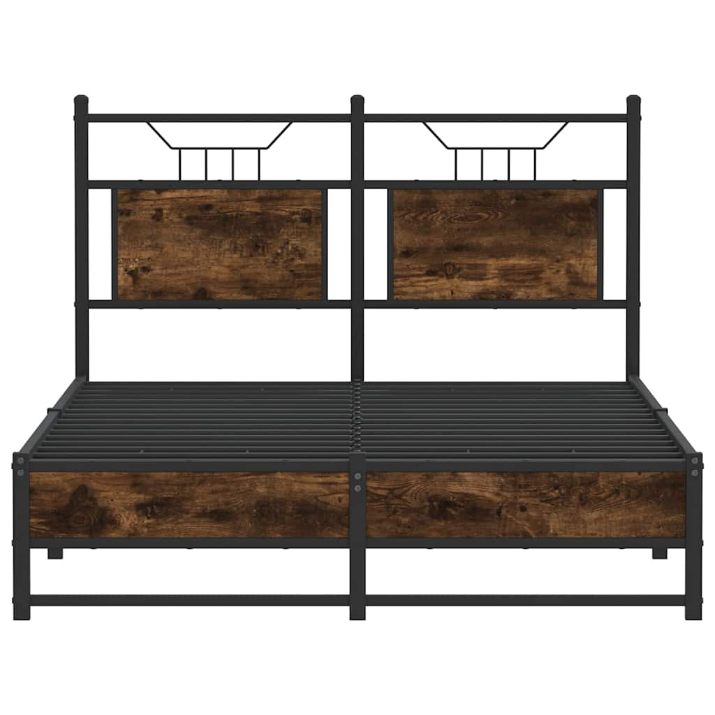 Cadre de lit sans matelas chêne fumé 120x200 cm bois ingénierie