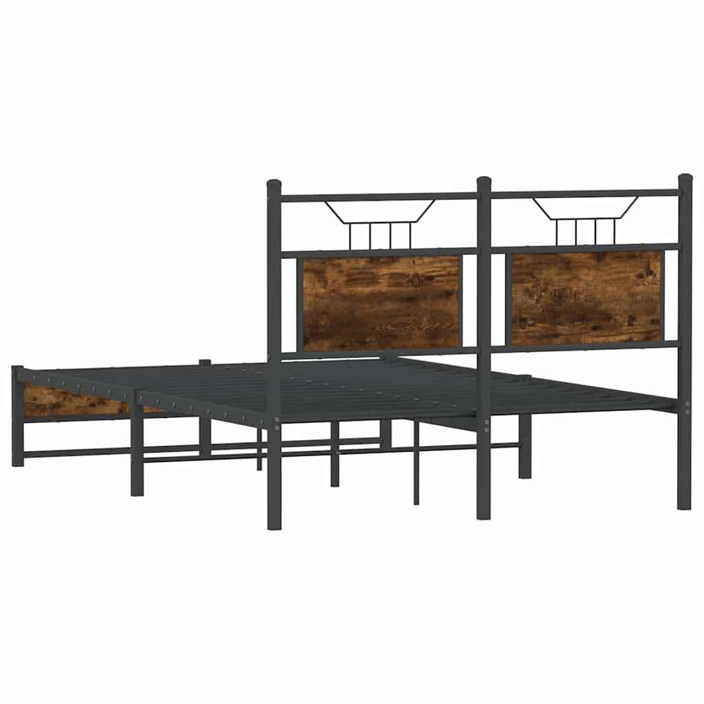 Cadre de lit sans matelas chêne fumé 120x200 cm bois ingénierie