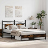 Cadre de lit sans matelas chêne fumé 137x190 cm bois ingénierie