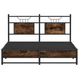 Cadre de lit sans matelas chêne fumé 137x190 cm bois ingénierie