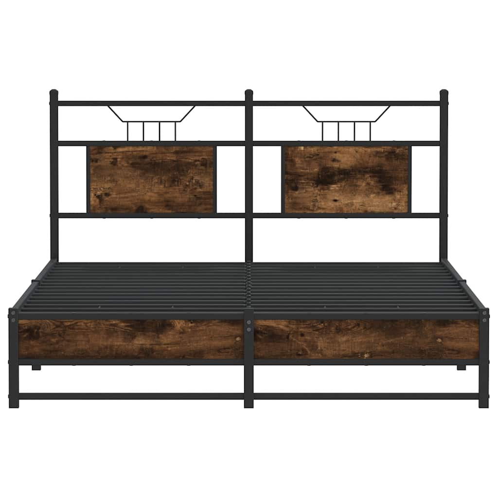 Cadre de lit sans matelas chêne fumé 140x190 cm bois ingénierie