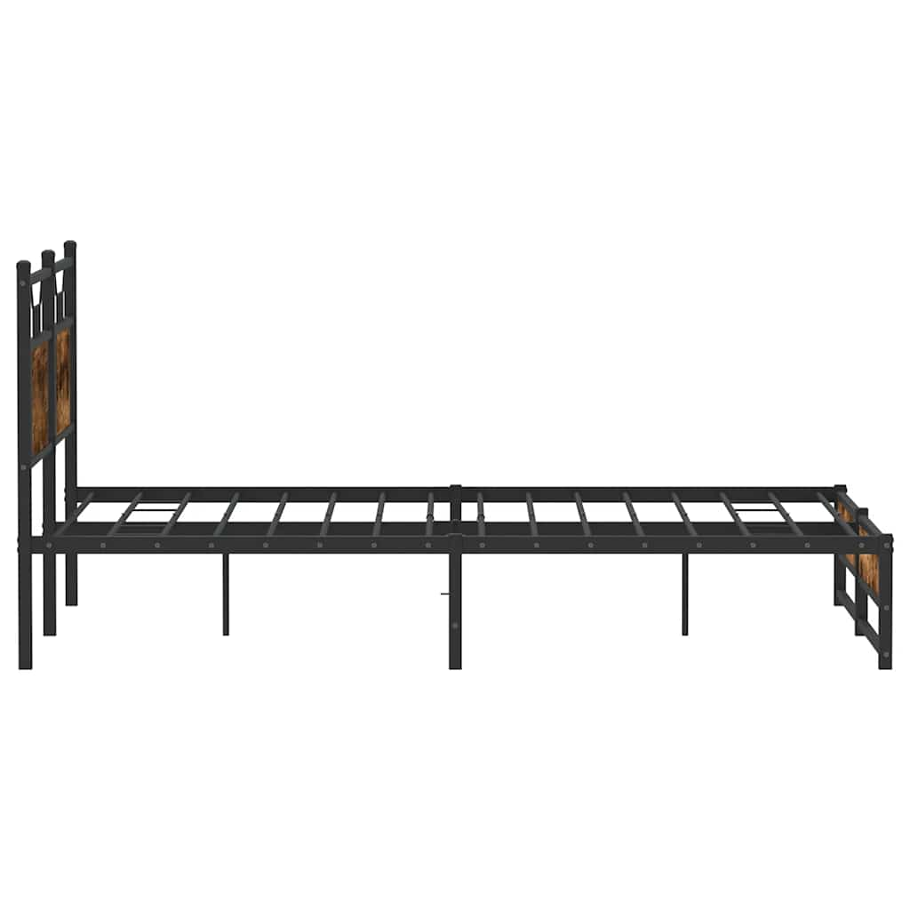 Cadre de lit sans matelas chêne fumé 140x200 cm bois ingénierie