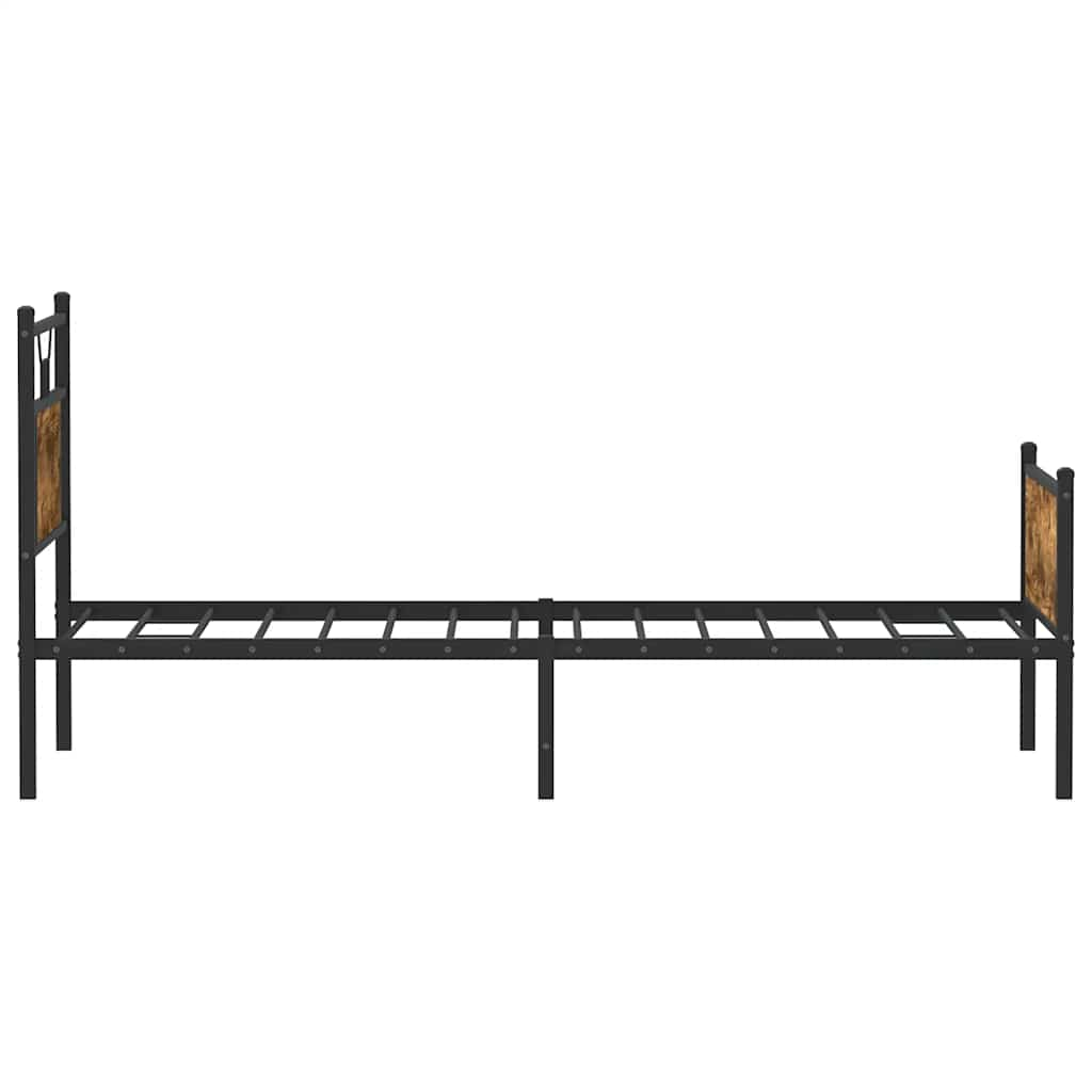 Cadre de lit sans matelas chêne fumé 80x200cm bois d'ingénierie