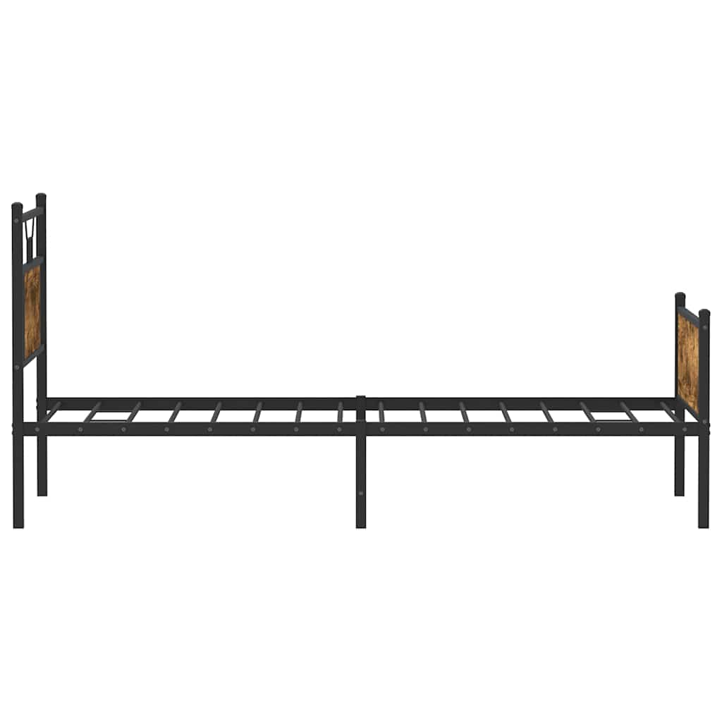 Cadre de lit sans matelas chêne fumé 90x190cm bois d'ingénierie