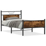 Cadre de lit sans matelas chêne fumé 100x190 cm bois ingénierie