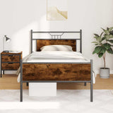 Cadre de lit sans matelas chêne fumé 100x190 cm bois ingénierie