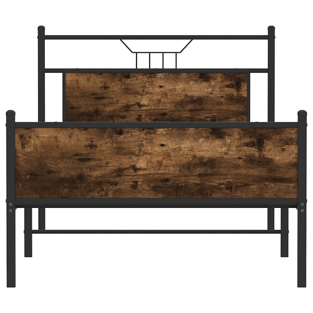 Cadre de lit sans matelas chêne fumé 100x190 cm bois ingénierie