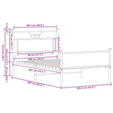 Cadre de lit sans matelas chêne fumé 100x200 cm bois ingénierie