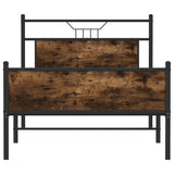 Cadre de lit sans matelas chêne fumé 107x203 cm bois ingénierie