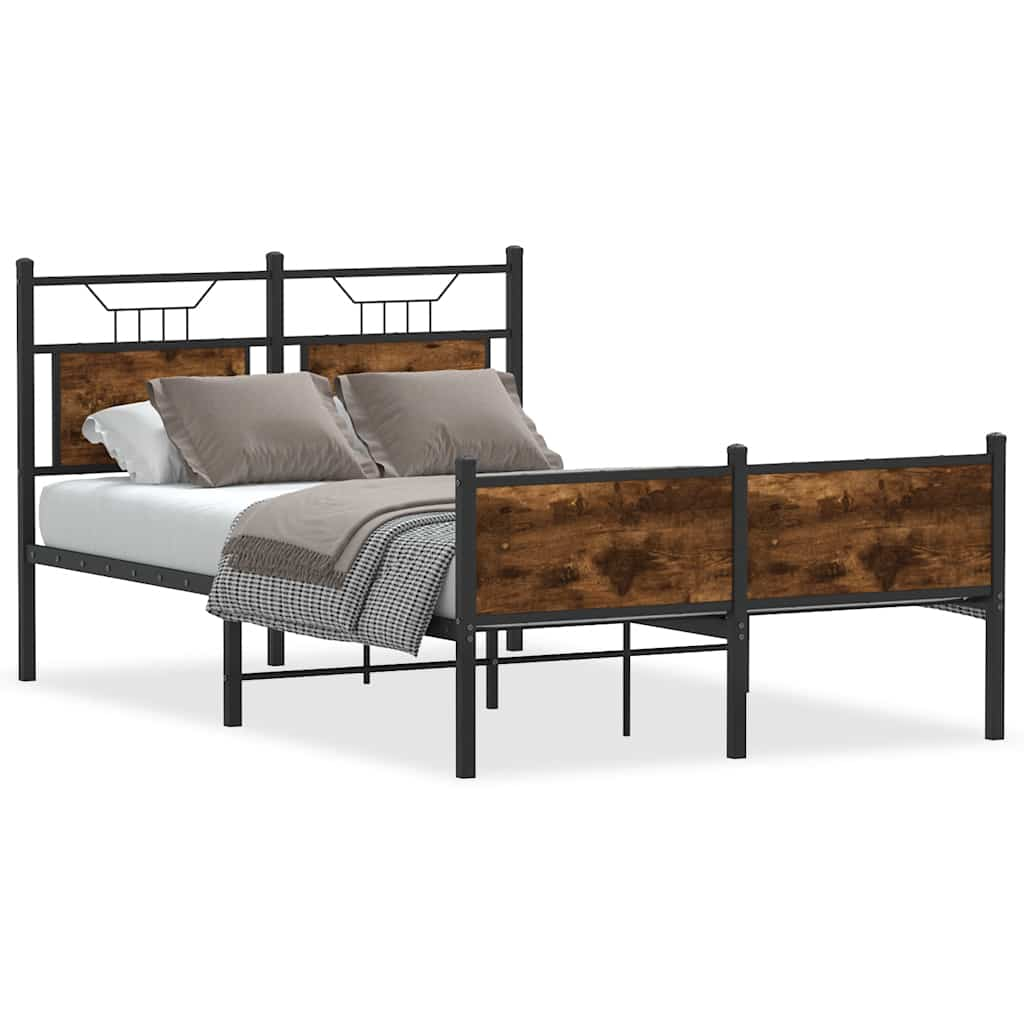 Cadre de lit sans matelas chêne fumé 120x190 cm bois ingénierie