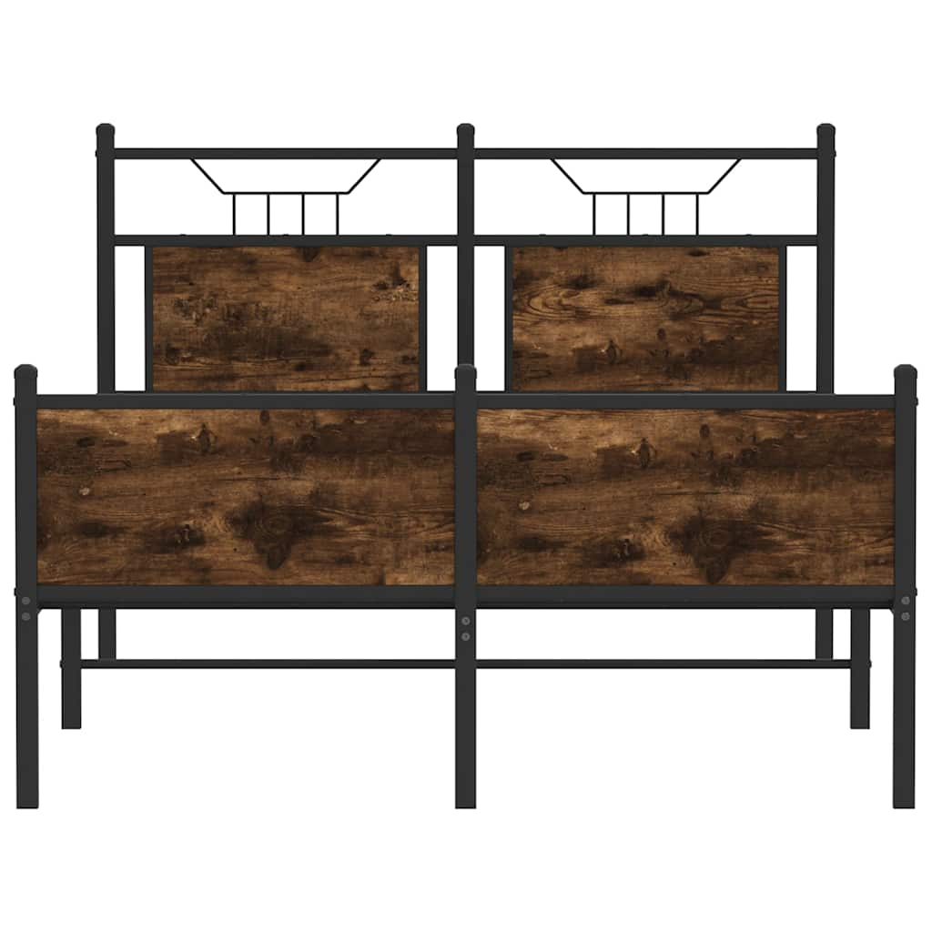 Cadre de lit sans matelas chêne fumé 120x190 cm bois ingénierie