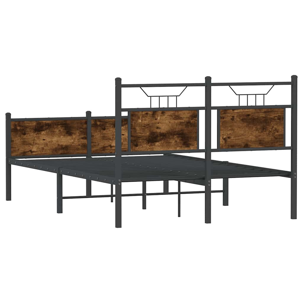 Cadre de lit sans matelas chêne fumé 120x190 cm bois ingénierie