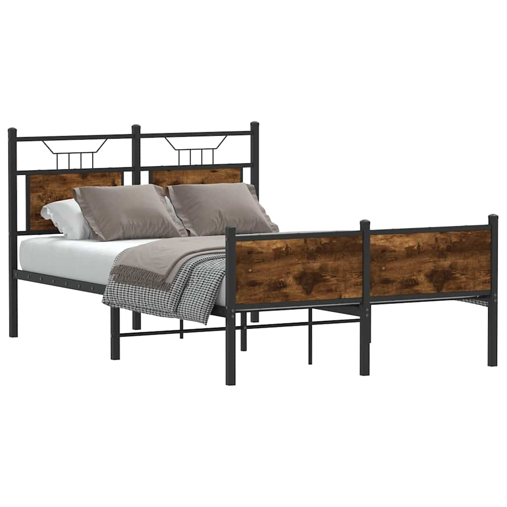 Cadre de lit sans matelas chêne fumé 120x190 cm bois ingénierie