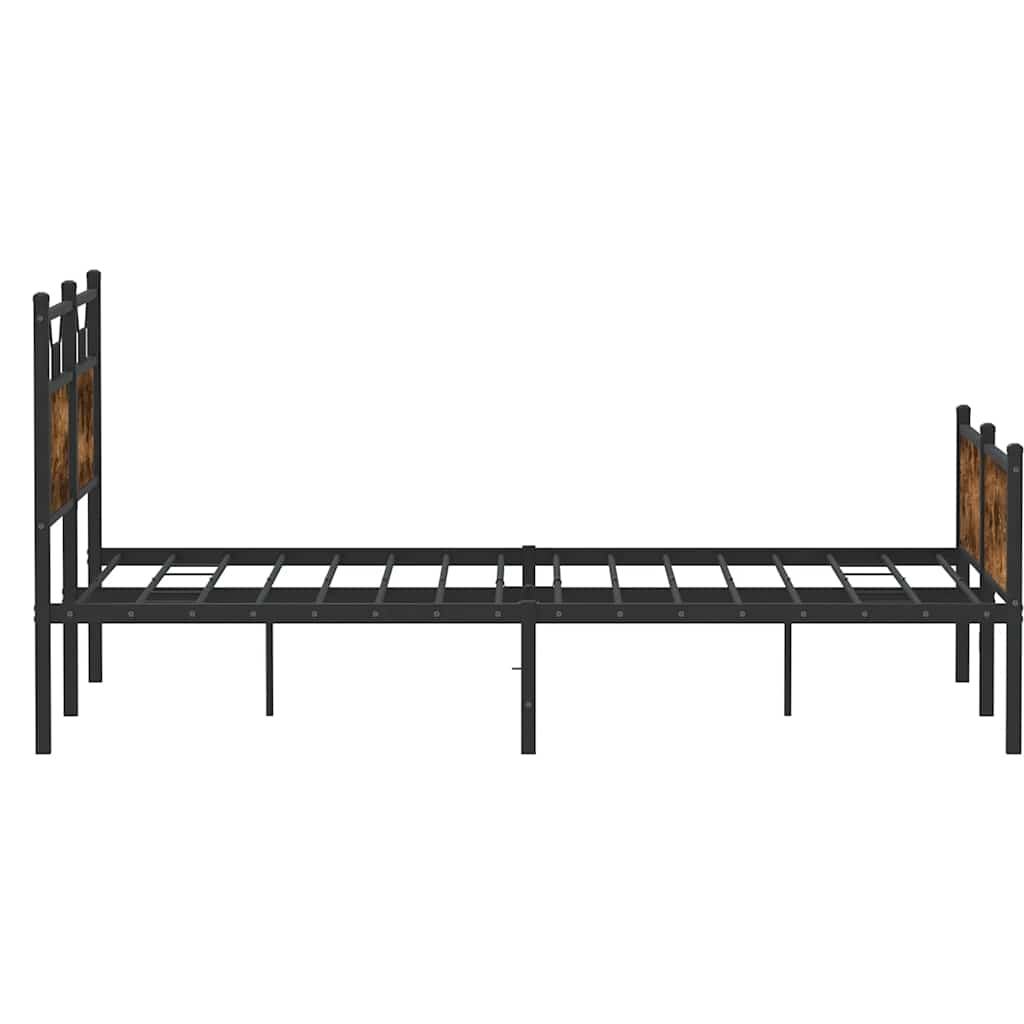 Cadre de lit sans matelas chêne fumé 137x190 cm bois ingénierie