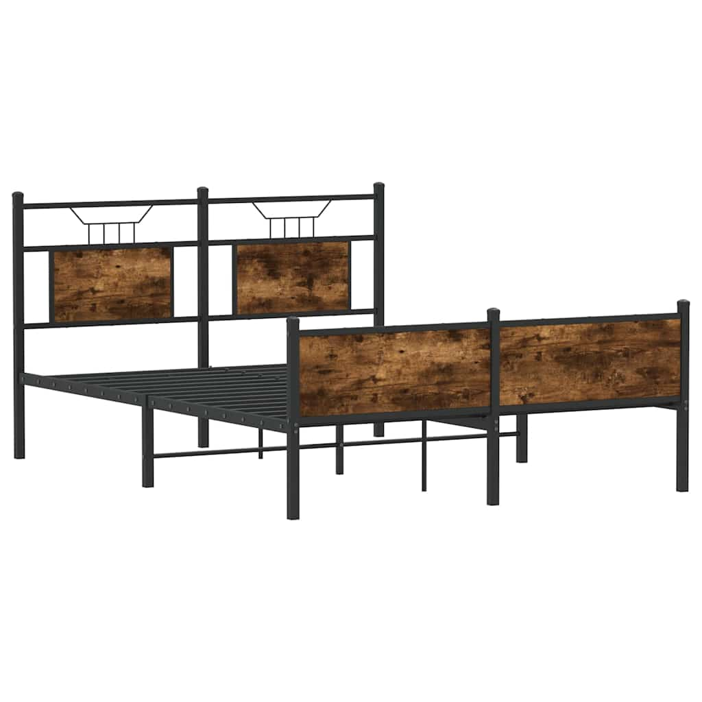 Cadre de lit sans matelas chêne fumé 140x190 cm bois ingénierie