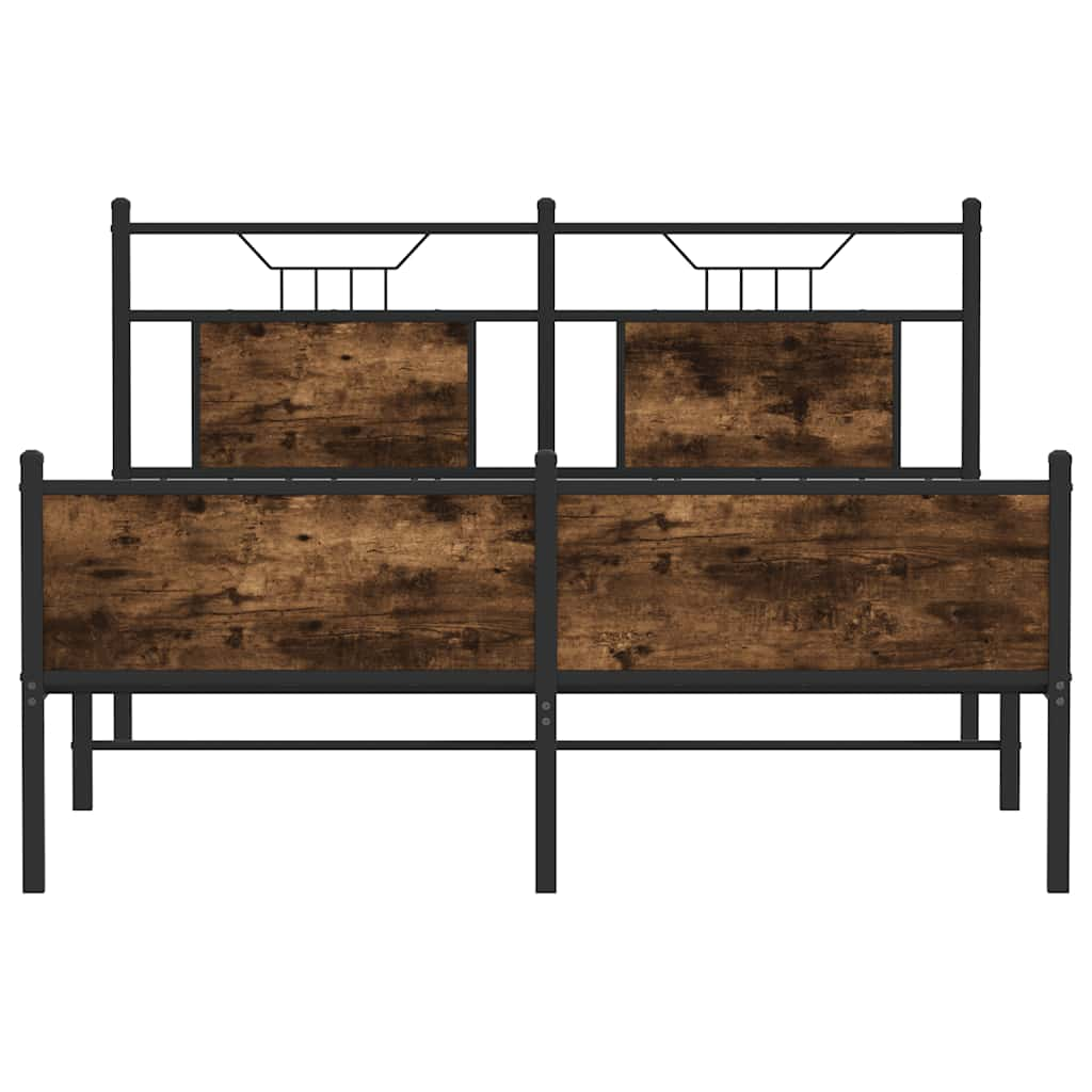 Cadre de lit sans matelas chêne fumé 140x190 cm bois ingénierie