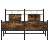 Cadre de lit sans matelas chêne fumé 140x190 cm bois ingénierie