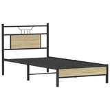 Cadre de lit sans matelas chêne sonoma 75x190 cm