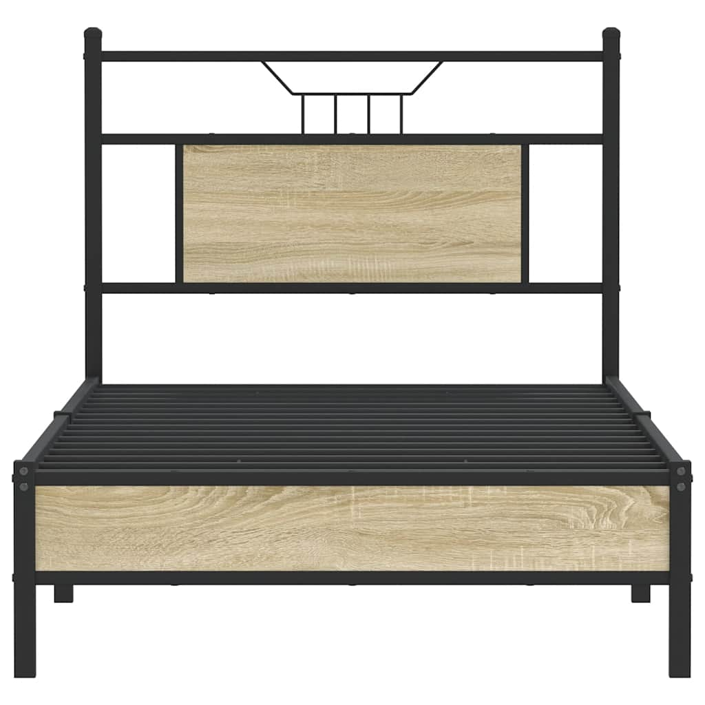 Cadre de lit sans matelas chêne sonoma 75x190 cm