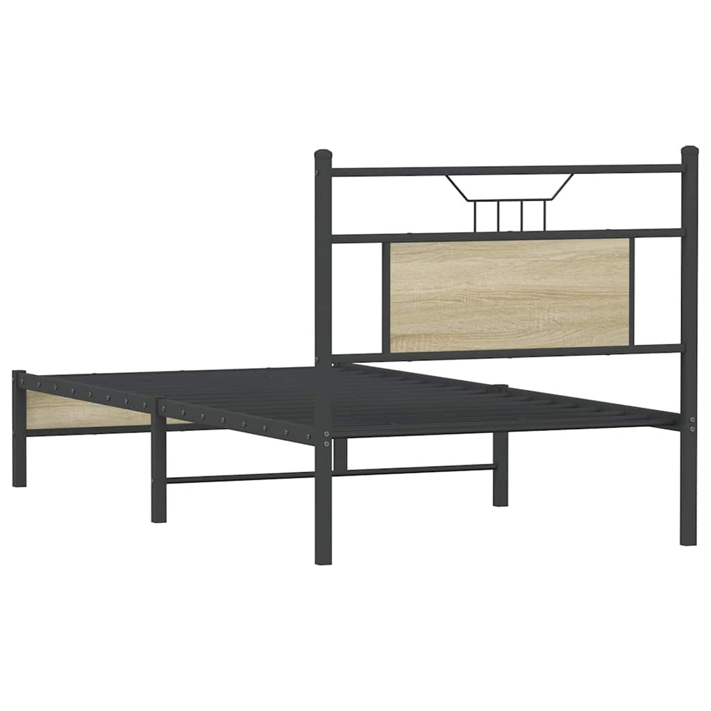 Cadre de lit sans matelas chêne sonoma 75x190 cm