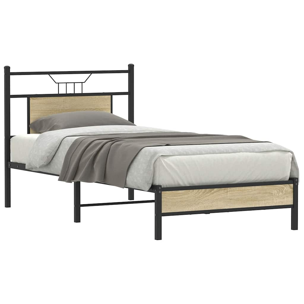 Cadre de lit sans matelas chêne sonoma 90x190 cm