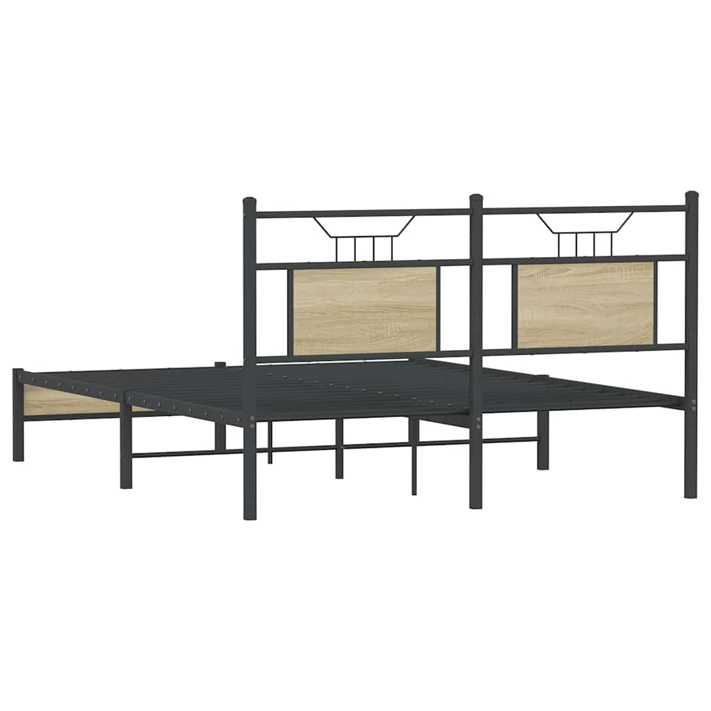 Cadre de lit sans matelas chêne sonoma 140x190 cm